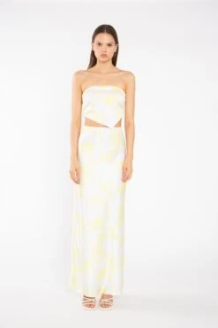 Glamorous Yellow Print-Satin Bias-Cut Maxi-Skirt -Cheap Softly Dressed Store 017dd94c dff6 4fcf 99f7 7ca045cd9907