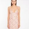 Glamorous Pink Multi-Floral Lace Ruched-Bus Corset Mini-Dress