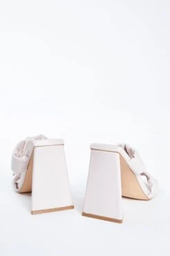 Glamorous Pink Flared Block Heel Mules -Cheap Softly Dressed Store 02 09 Glam SHOES 0613