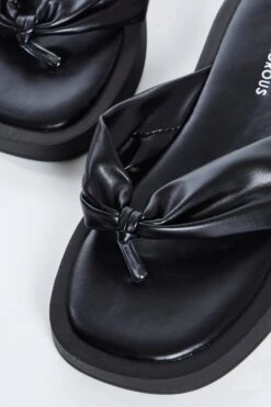 Glamorous Black Toe Post Sandals -Cheap Softly Dressed Store 02 09 Glam SHOES 0624