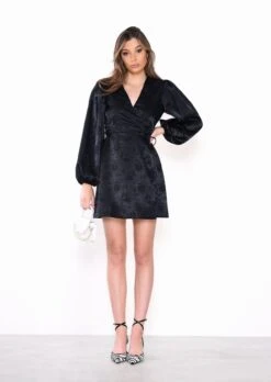 Glamorous Black-Satin Jacquard Wrap Mini-Dress 9 Glamorous Black-Satin Jacquard Wrap Mini-Dress -Cheap Softly Dressed Store 02b8ac23 7e79 439a a827 24ede7064001