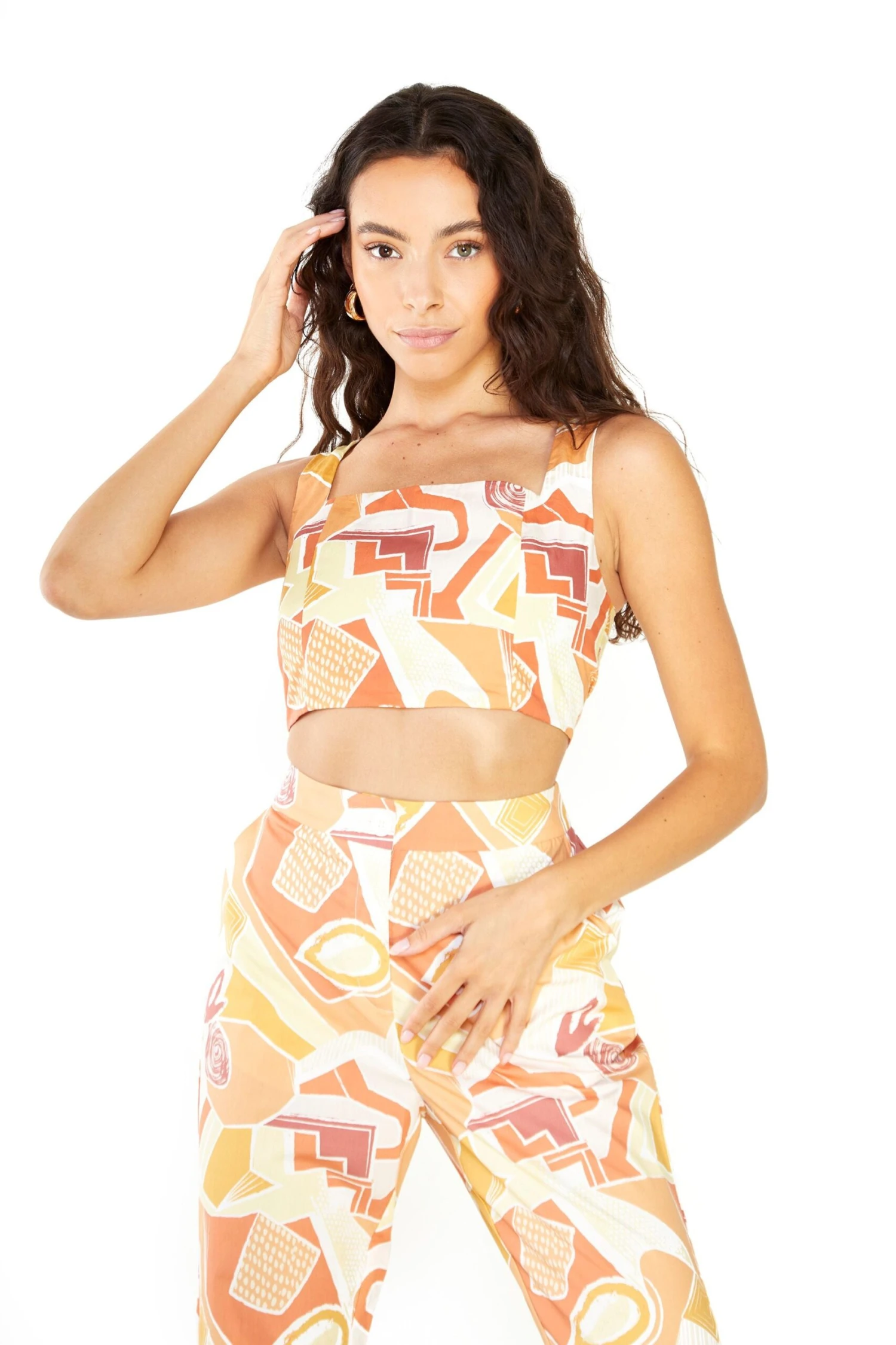 Glamorous Sun Washed Abstract Crop Top 1 Glamorous Sun Washed Abstract Crop Top