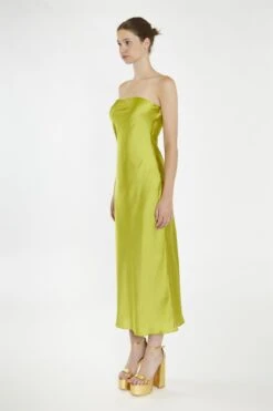 Glamorous Citrus-Green Strapless Bias-Cut Midaxi-Dress -Cheap Softly Dressed Store 1a620d25 8057 4831 91d9 8a0692395460