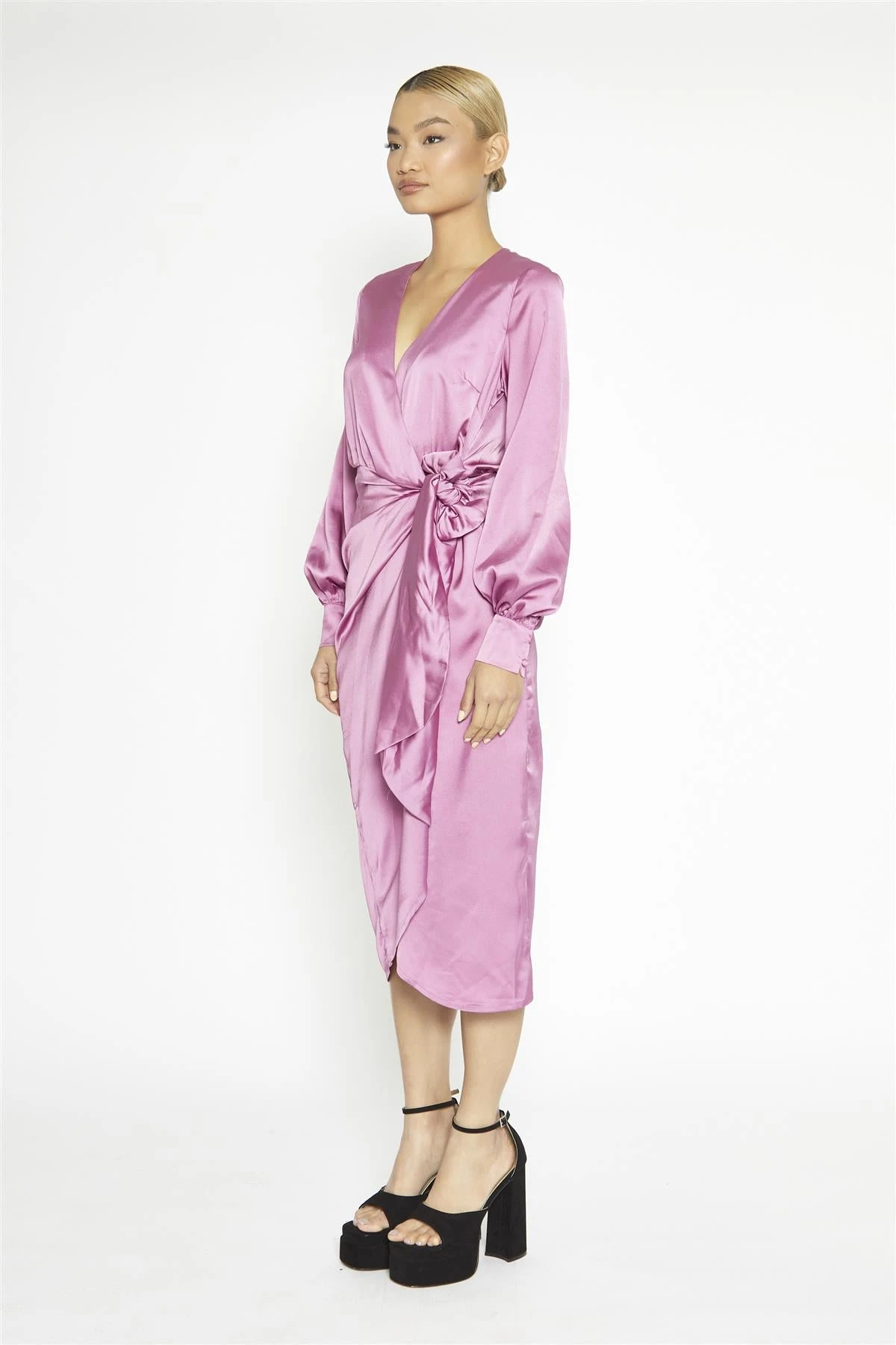 Glamorous Orchid Wrap Midi-Dress 4 Glamorous Orchid Wrap Midi-Dress - Image 4