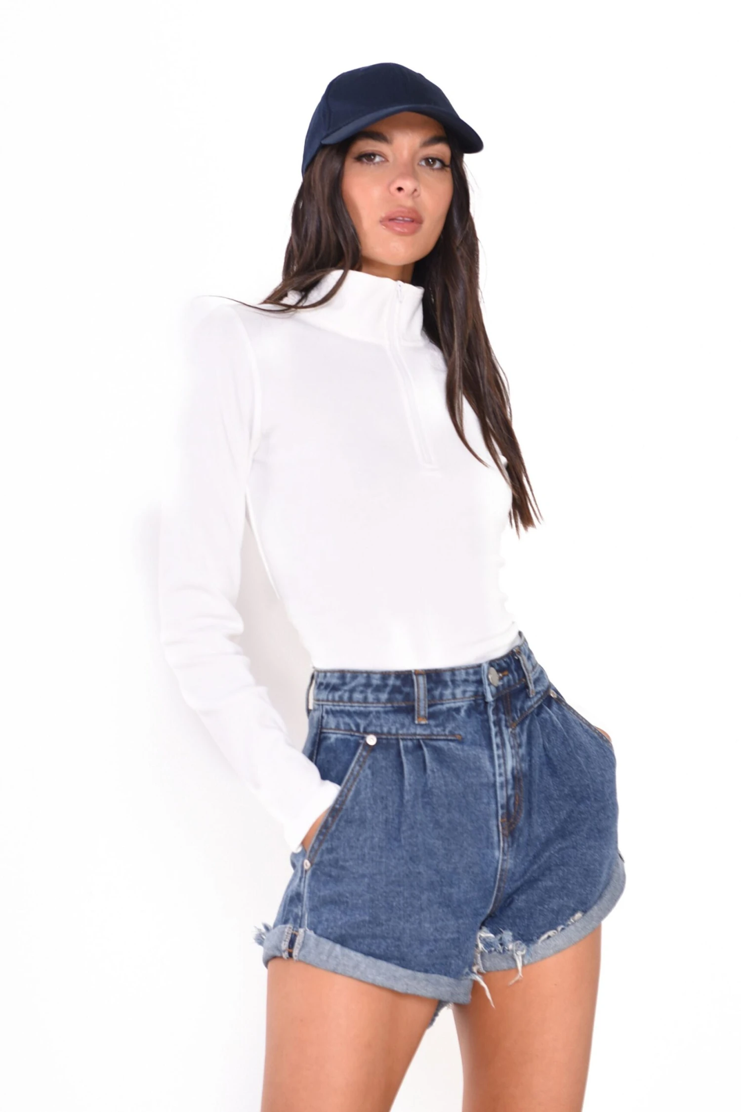 Glamorous Mid Stonewash High Waisted Denim Shorts 2 Glamorous Mid Stonewash High Waisted Denim Shorts - Image 2