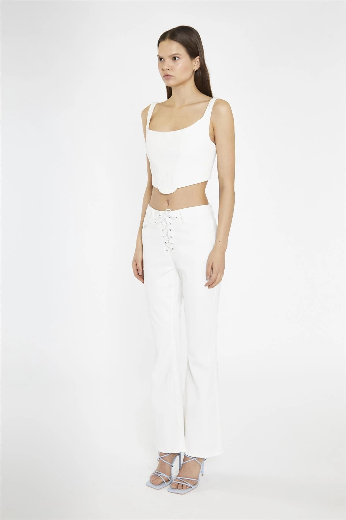 Glamorous Off-White Denim Corset Top 4 Glamorous Off-White Denim Corset Top - Image 4