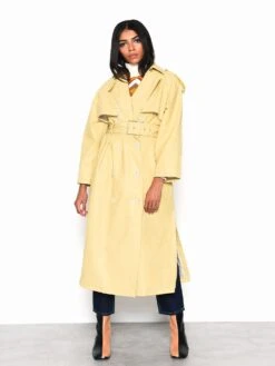 Glamorous Yellow Faux Leather Longline Trench Coat -Cheap Softly Dressed Store 4943c18901b942b92d7a75f23a4b98bd