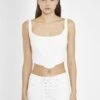 Glamorous Off-White Denim Corset Top