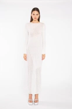 Glamorous Off White Mix Knit Maxi-Dress -Cheap Softly Dressed Store 58b995a3 6131 4c10 b266 35e158edccf1