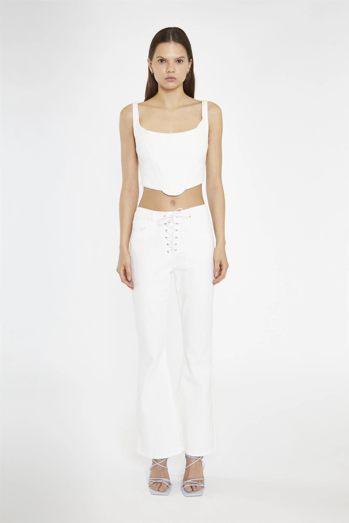 Glamorous Off-White Denim Corset Top 3 Glamorous Off-White Denim Corset Top - Image 3