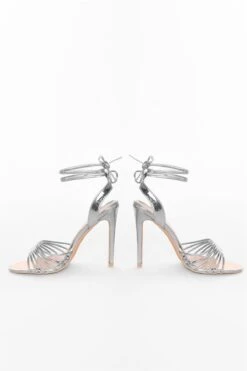 Glamorous Silver Strappy High-Heels -Cheap Softly Dressed Store 67cb05f3 e2d1 45fc 8d2b da891ea6e00b