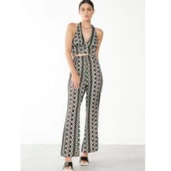 Glamorous Care Geometric Print Flared Trousers