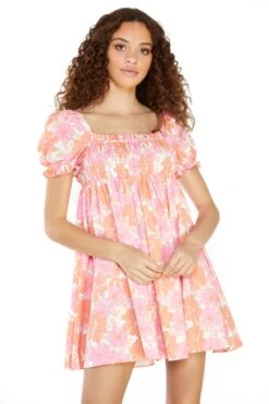 Glamorous Sixties Floral Puff Shoulder Shift Mini Dress -Cheap Softly Dressed Store 6bc72bb9012a7b4169a6df6e5d1972fb