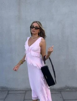 Glamorous Khloe Ruffle Midaxi Dress -Pale Pink -Cheap Softly Dressed Store 6fb956d7 5399 4fd6 880c 59bd3006a297