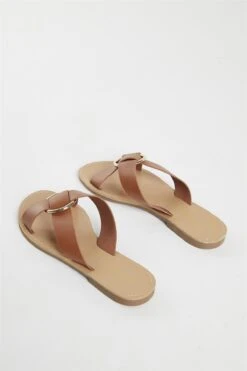 Glamorous Tan PU Flat Sandals -Cheap Softly Dressed Store 743fe585 2089 4af8 875d 8723bb6fc491