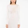 Glamorous Off White Mix Knit Maxi-Dress