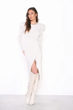 Glamorous Off White Puff Shoulder Split Midi Dress -Cheap Softly Dressed Store 8186690671e5aa29f827fbd7df362e53 Copy