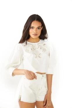 Glamorous Ecru High Waisted Denim Shorts -Cheap Softly Dressed Store 83b1c99873d39da34e7455c72fa796b2