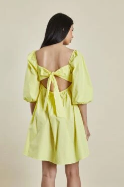 Glamorous Yellow Puff Shoulder Tie Back Mini Dress -Cheap Softly Dressed Store 88a44e520b80ac5e79fb856295db4253