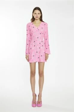 Glamorous Pink Multi-Flower Fluted Sleeve Mini-Dress -Cheap Softly Dressed Store 93305269 d280 4fe9 b469 b6ab3a02945b