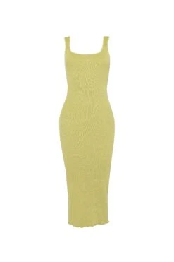 Glamorous Care Olive Knit Square Neck Midi Dress -Cheap Softly Dressed Store 956A0035copy