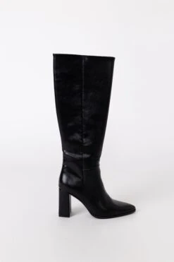 Glamorous Black Knee High Pointed Toe Boots