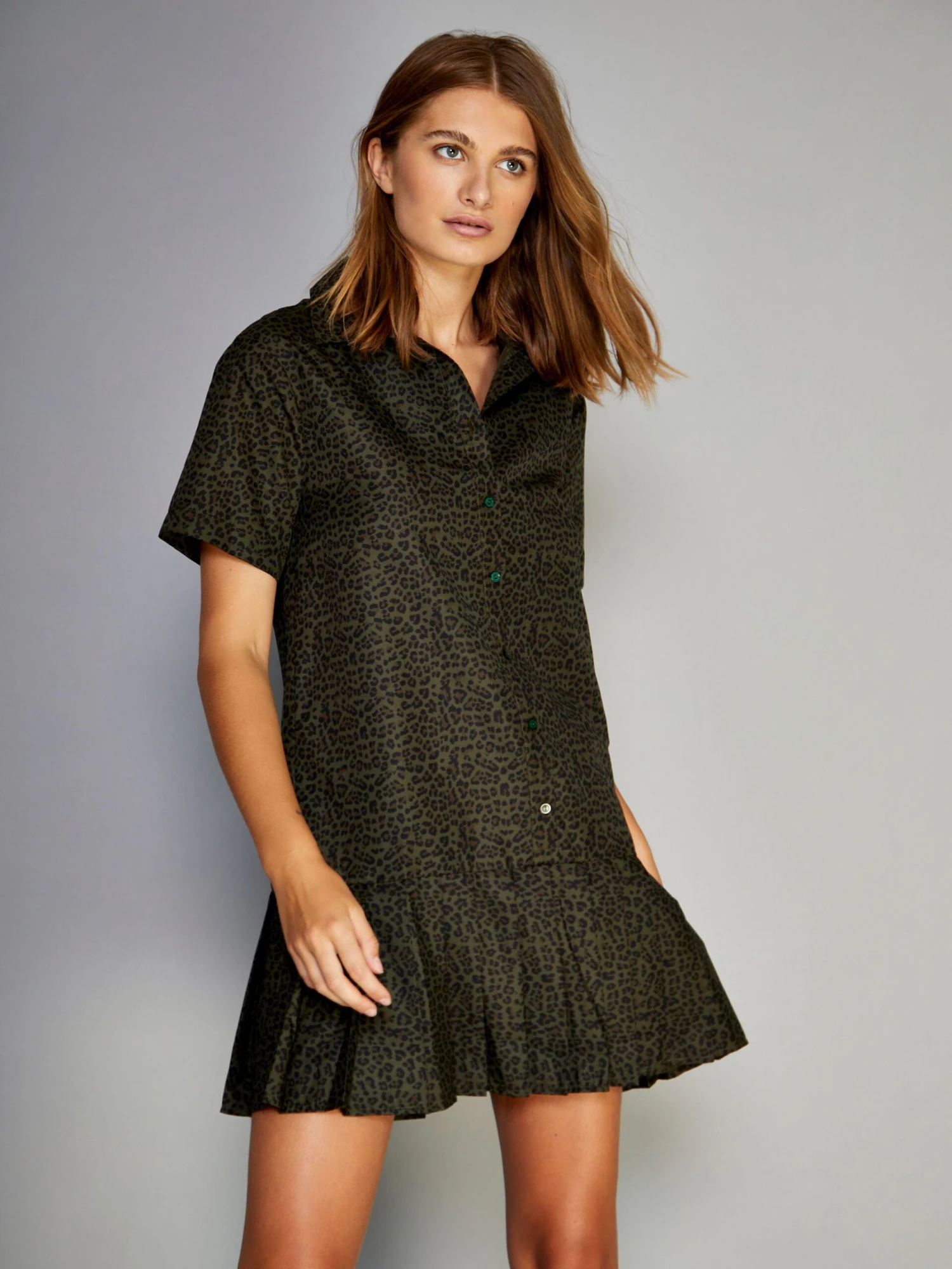 Glamorous Green Mini Leopard Shift Mini Dress 2 Glamorous Green Mini Leopard Shift Mini Dress - Image 2