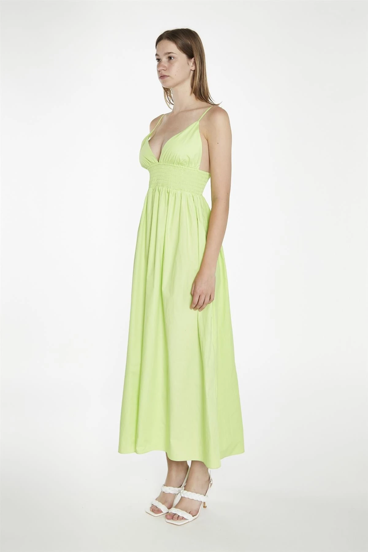 Glamorous Electric-Lime Shirred Waist Maxi-Dress 4 Glamorous Electric-Lime Shirred Waist Maxi-Dress - Image 4