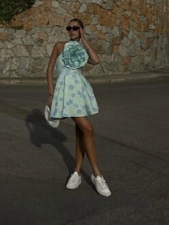 Glamorous Rosie Corsage Skater Mini-Dress -Mint-Blue Floral -Cheap Softly Dressed Store 9fbb75da 7ed8 4e2d 9bc5 8862a31eca7f