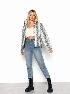 Glamorous Snakeskin Pattern PU Puffer Coat -Cheap Softly Dressed Store AC1206A CB50 03 1 Copy