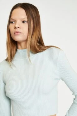 Glamorous Mint Aqua High Neck Knitted Top -Cheap Softly Dressed Store AC2766A DF29 04