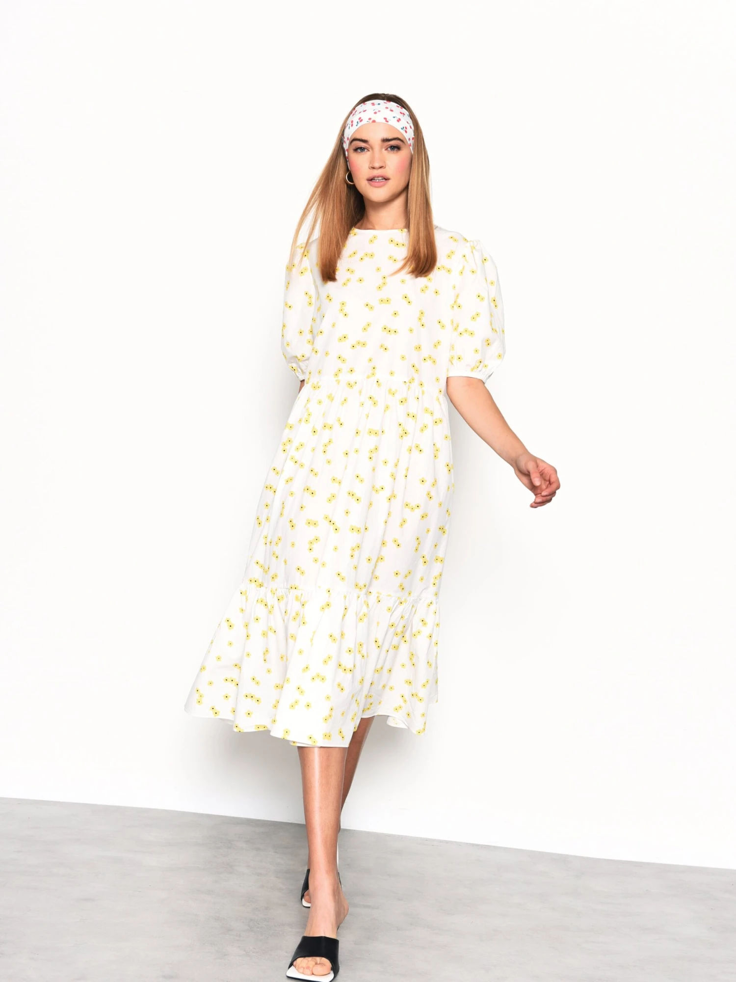 Glamorous White Yellow Flower Midi Dress 5 Glamorous White Yellow Flower Midi Dress - Image 5