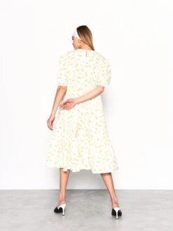 Glamorous White Yellow Flower Midi Dress 12 Glamorous White Yellow Flower Midi Dress -Cheap Softly Dressed Store AC3402 CR70 02