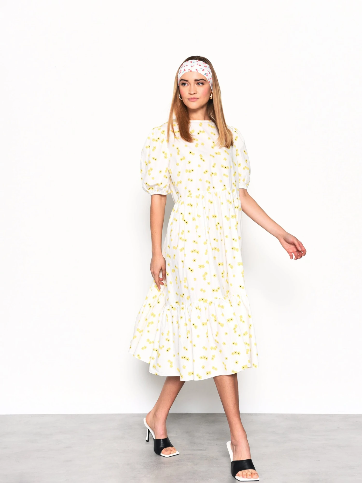 Glamorous White Yellow Flower Midi Dress 7 Glamorous White Yellow Flower Midi Dress - Image 7
