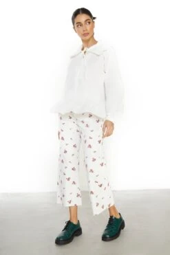 Glamorous Womens White Ditsy Denim Jeans