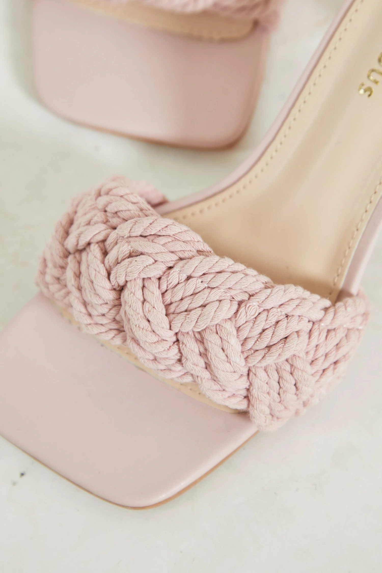 Glamorous Pink Braided Strap Heeled Mules 5 Glamorous Pink Braided Strap Heeled Mules - Image 5