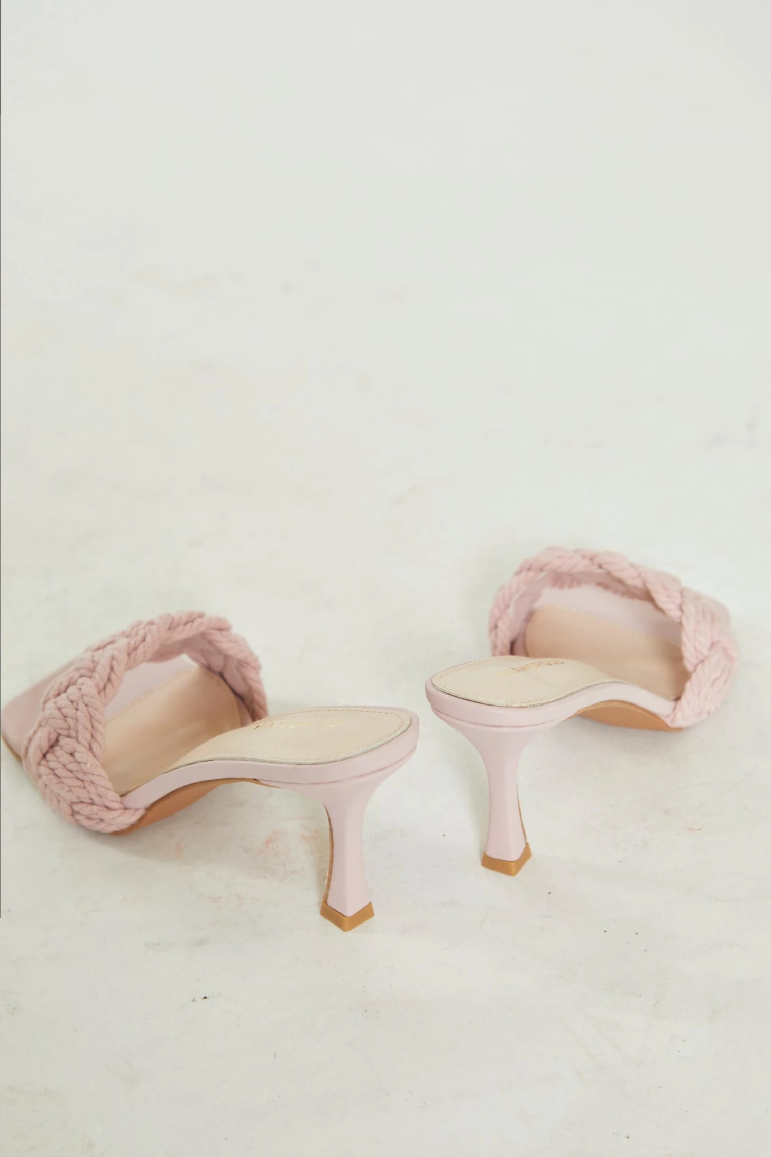 Glamorous Pink Braided Strap Heeled Mules 3 Glamorous Pink Braided Strap Heeled Mules - Image 3