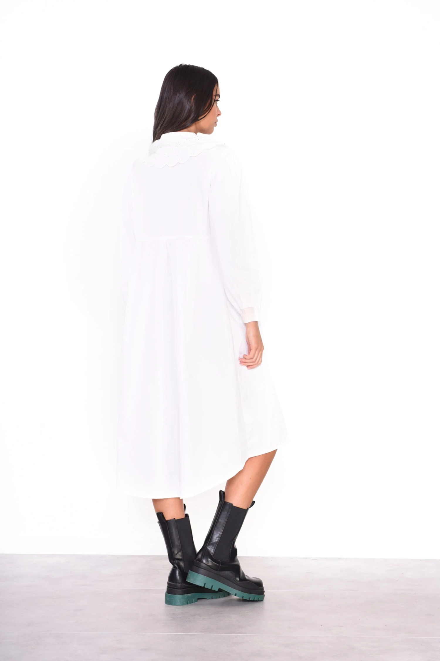 Glamorous Midi White Long Sleeve Shirt Dress 3 Glamorous Midi White Long Sleeve Shirt Dress - Image 3