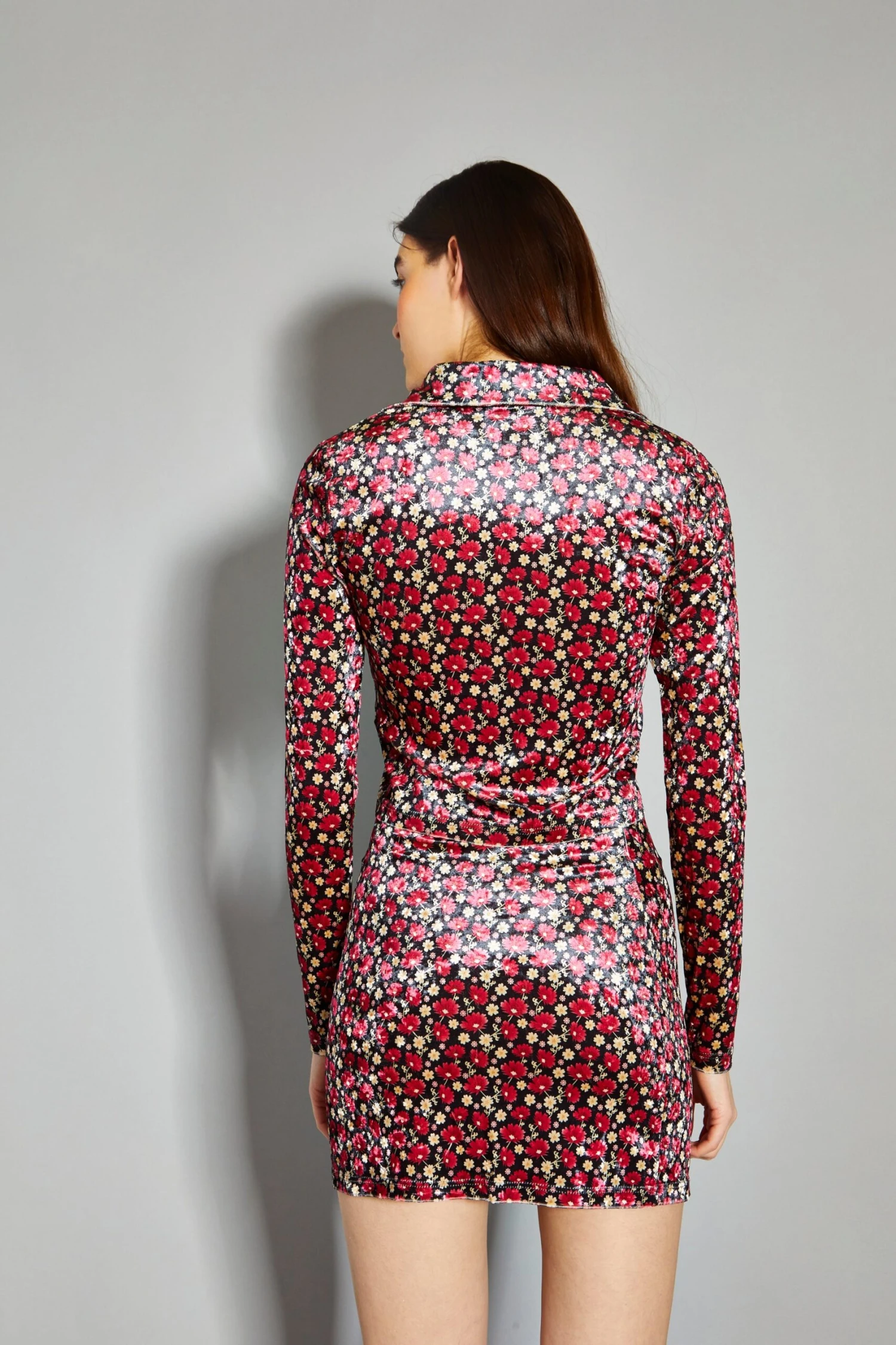 Glamorous Floral Print Velvet Mini Skirt 3 Glamorous Floral Print Velvet Mini Skirt - Image 3