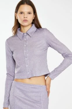 Glamorous Lilac-Glitter Skinny-Fit Shirt 6 Glamorous Lilac-Glitter Skinny-Fit Shirt -Cheap Softly Dressed Store AN4338 DI95 04