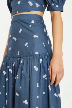 Glamorous Navy Scattered Flower Midi Skirt -Cheap Softly Dressed Store AN4443 DE88 04