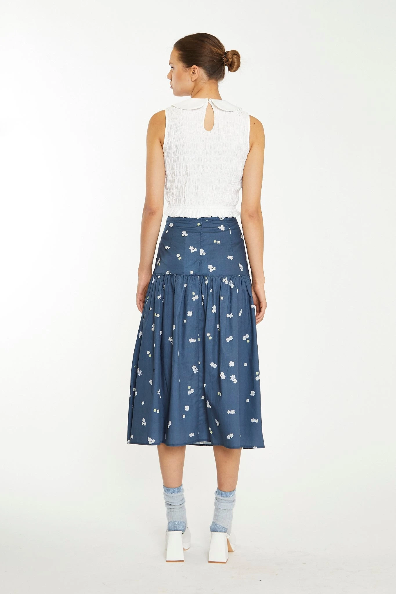 Glamorous Off White Smocked Collar Crop-Top 2 Glamorous Off White Smocked Collar Crop-Top - Image 2