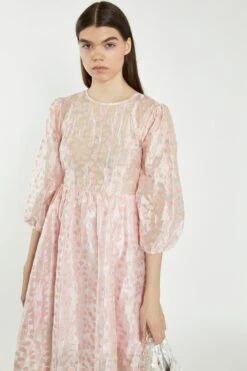 Glamorous Pink Flower Organza Midi Dress -Cheap Softly Dressed Store AN4460 DE94 04