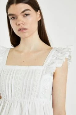 Glamorous Off White Open-Back Frill Top -Cheap Softly Dressed Store AN4464 A11 04