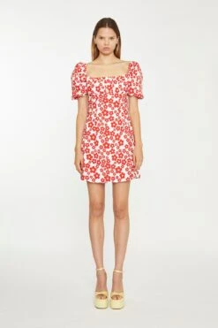 Glamorous White-Red Flower Tie-Back Mini Dress -Cheap Softly Dressed Store AN4493 DH56 01