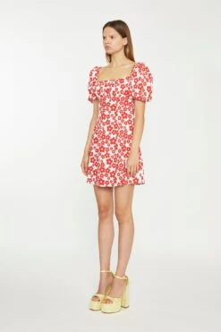 Glamorous White-Red Flower Tie-Back Mini Dress -Cheap Softly Dressed Store AN4493 DH56 03