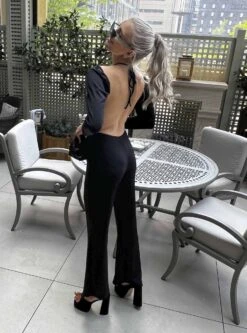 Glamorous Black Flared Bodycon Jumpsuit 7 Glamorous Black Flared Bodycon Jumpsuit -Cheap Softly Dressed Store AN4541 BK 04