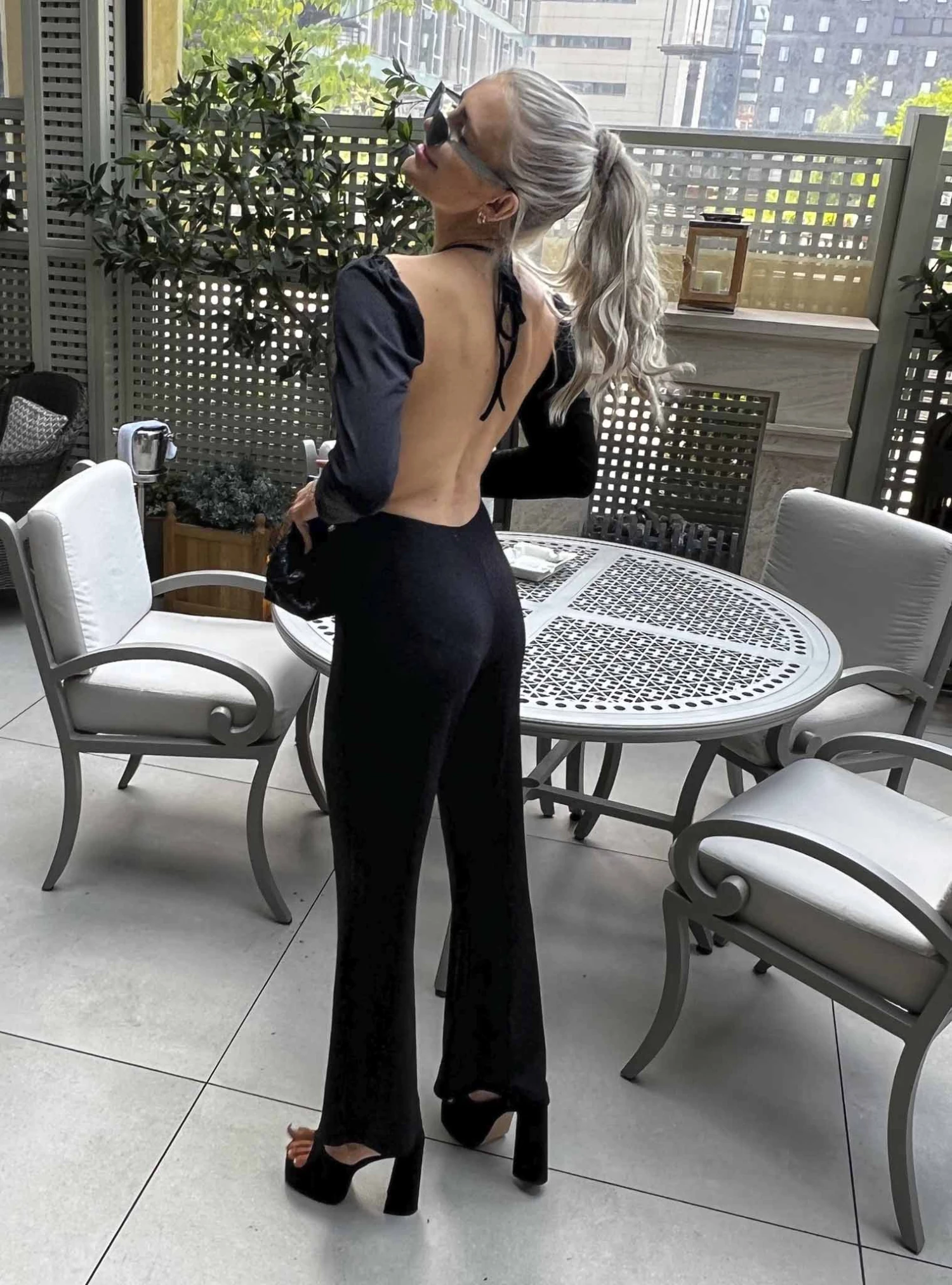 Glamorous Black Flared Bodycon Jumpsuit 4 Glamorous Black Flared Bodycon Jumpsuit - Image 4