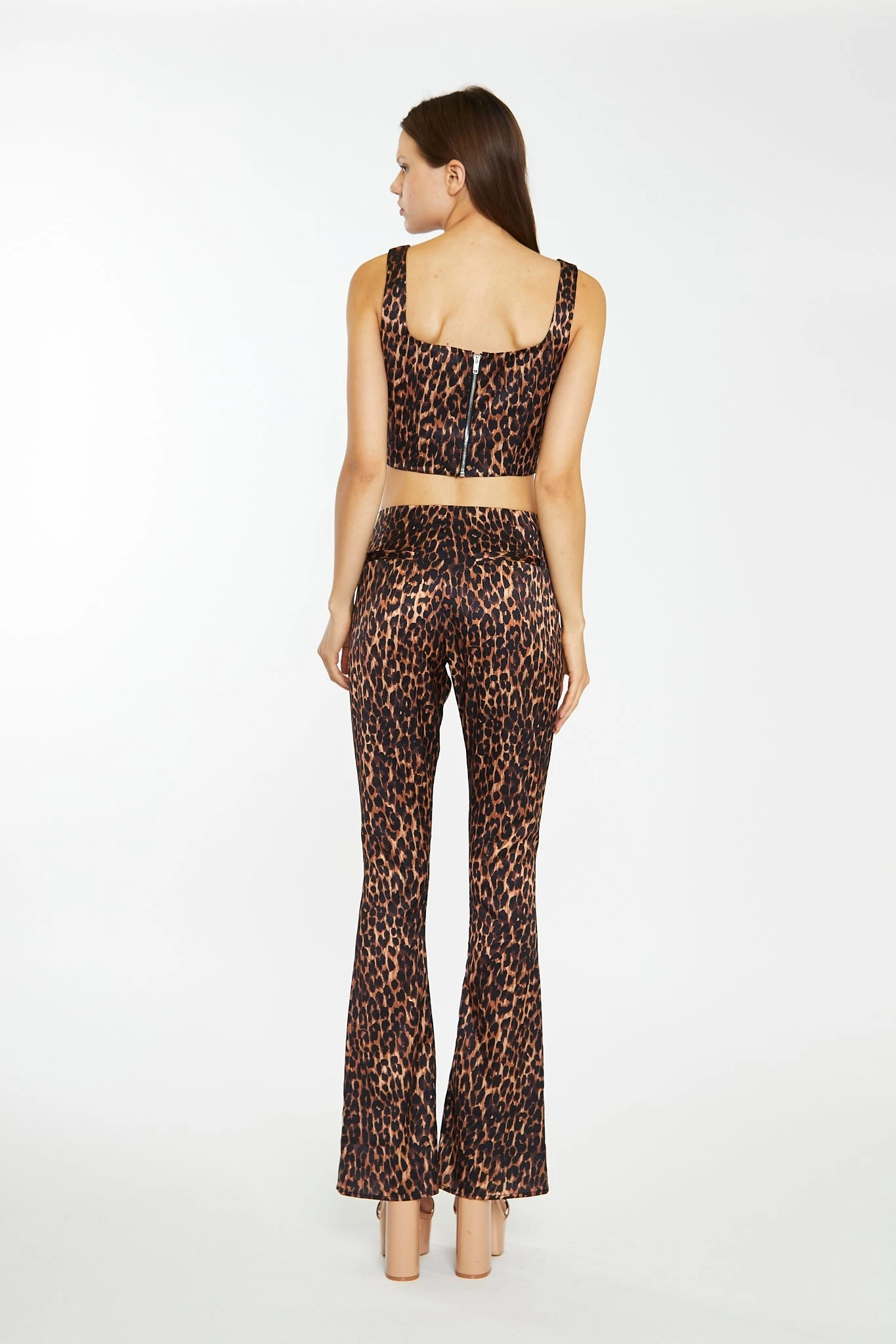 Glamorous Brown-Leopard Split-Front Flared Trousers 2 Glamorous Brown-Leopard Split-Front Flared Trousers - Image 2