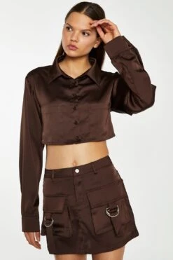 Glamorous Brown Satin Cargo Mini-Skirt -Cheap Softly Dressed Store AN4692 CA53 04 4bda8509 cb83 4e05 b72b cc138c1be328
